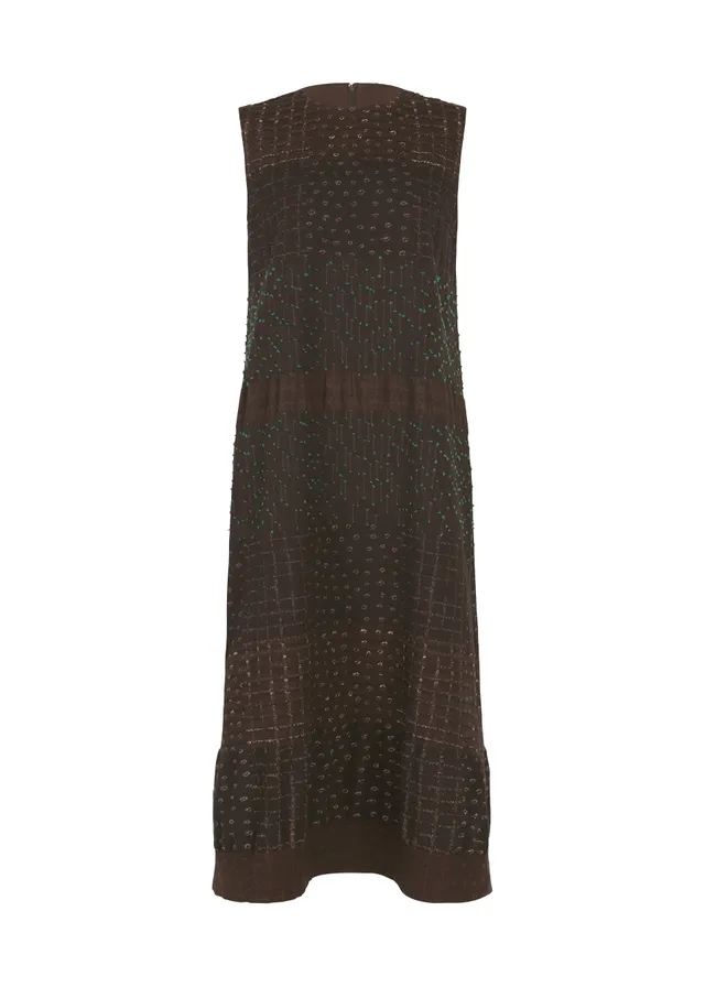Issey Miyake HaaT Collage Stretch I šaty Dark Brown vel. 2