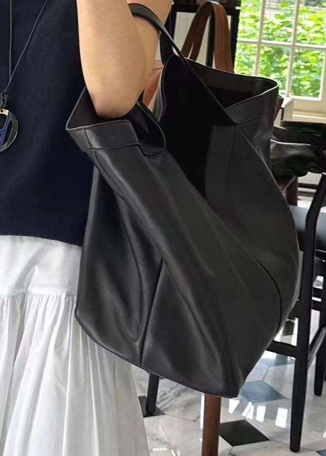 Norielle Valencia velká kabelka černá 57 cm kožená