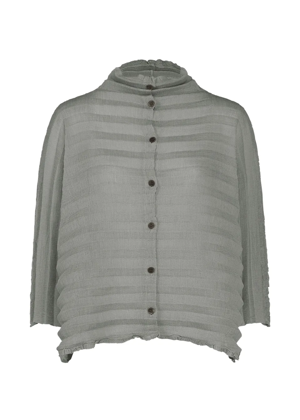 Issey Miyake Accordion See-Through Crepe kardigan gray