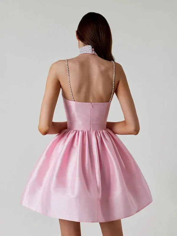 Norielle korzetové princess mini šaty s ramínky bílé
