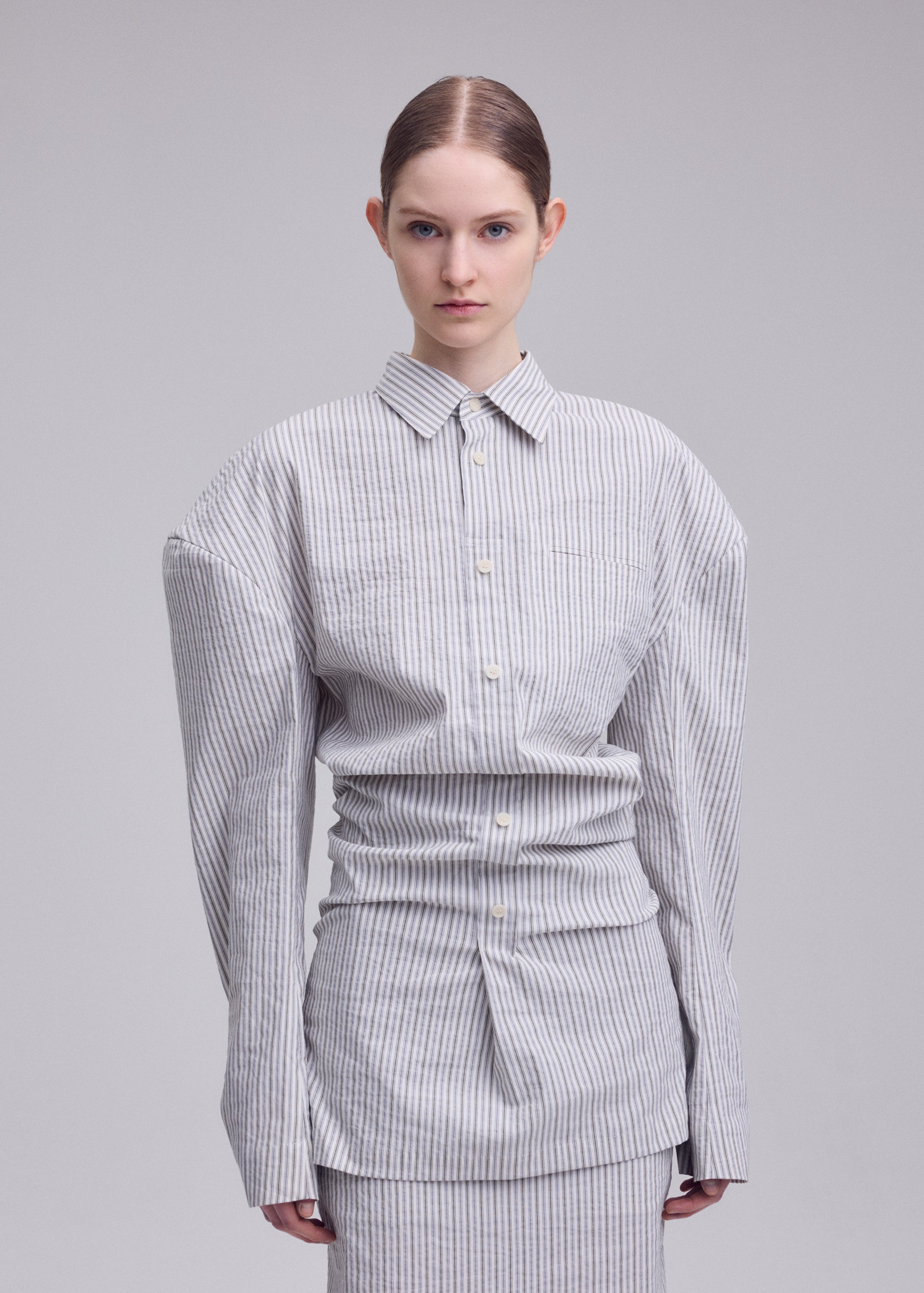Issey Miyake Allow Stripe košile bílá proužek vel. 2