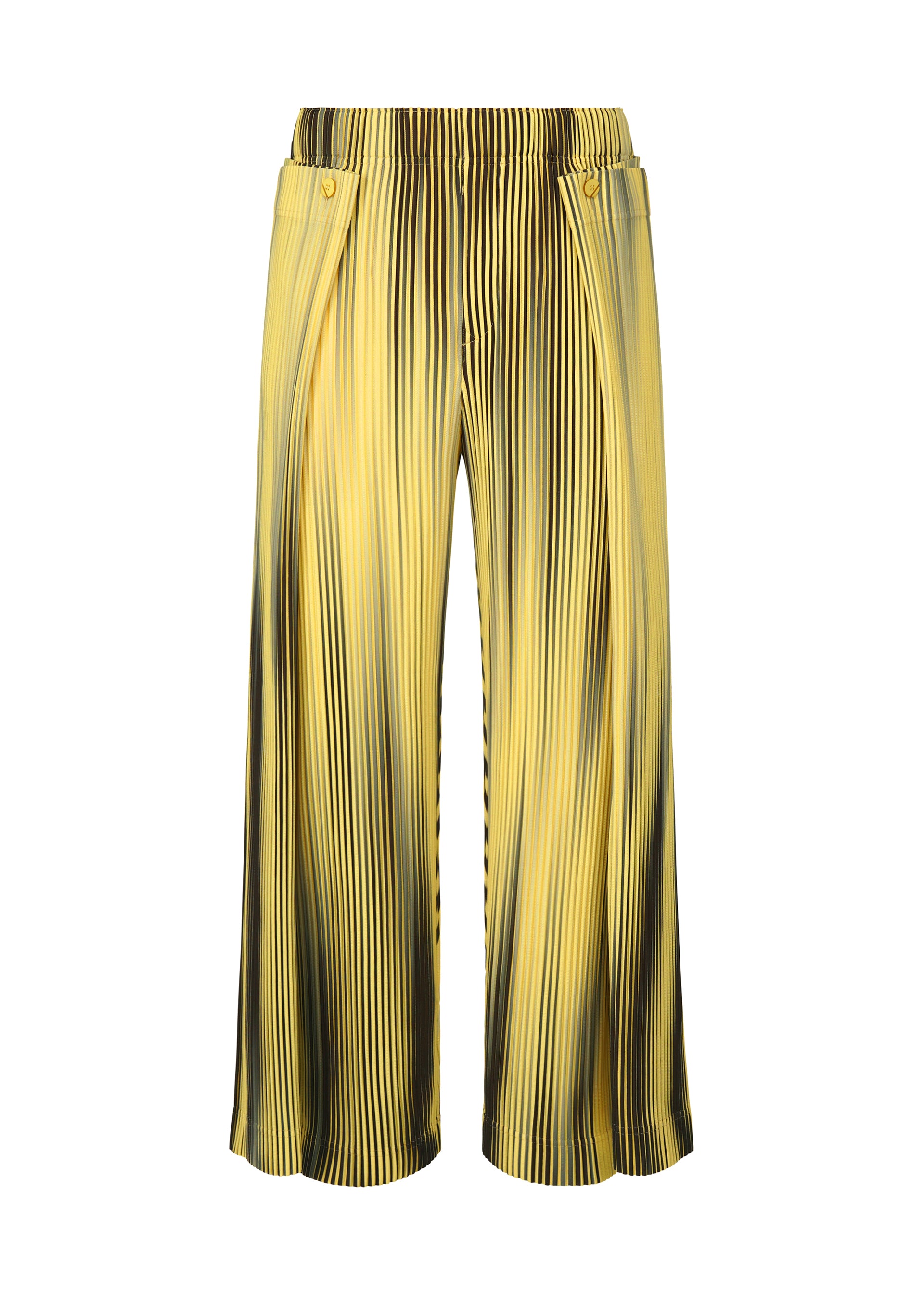 Issey Miyake Blend of Lights kalhoty 44 hnědé pruhované