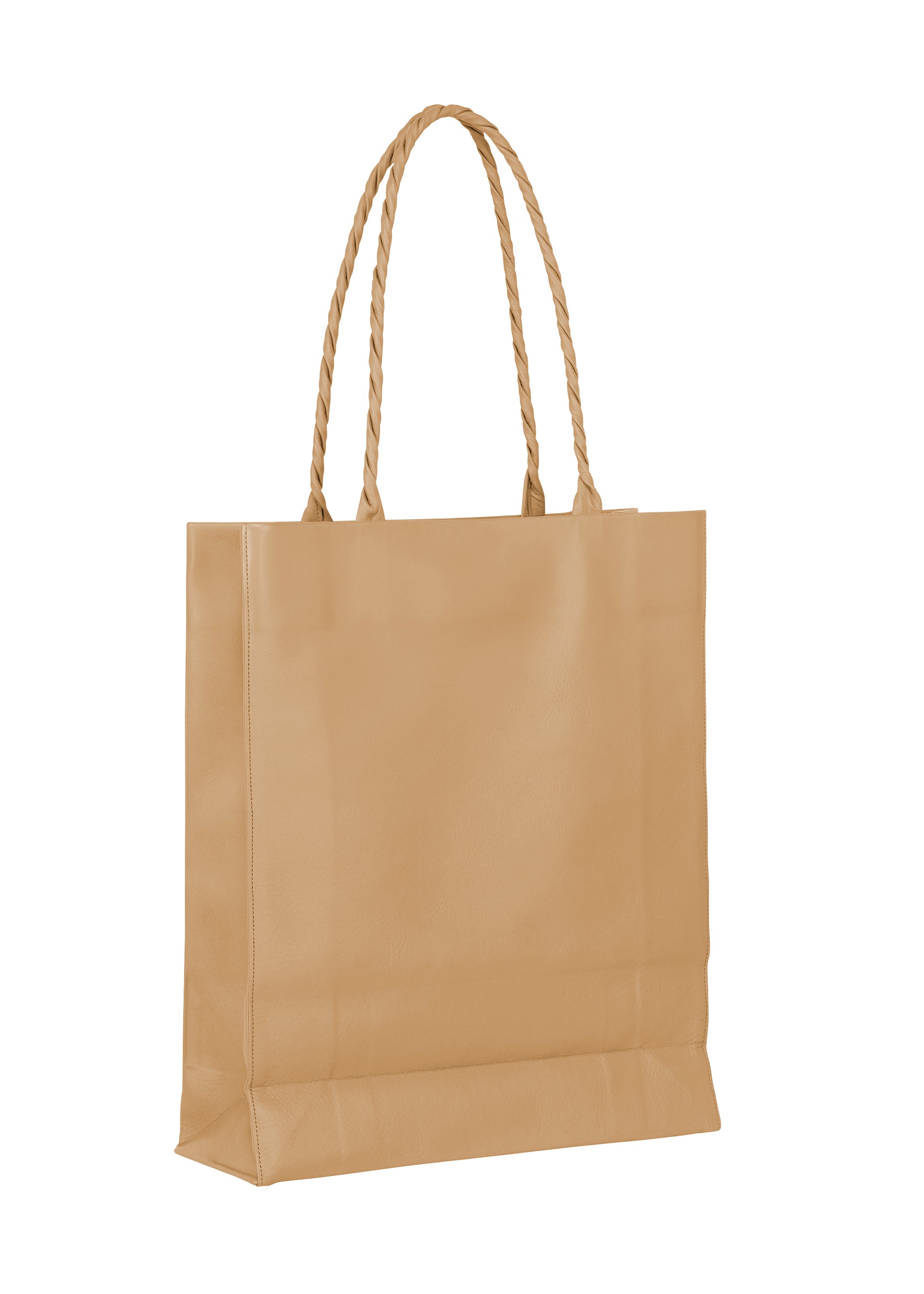 Issey Miyake Paper Bag tote černá kožená