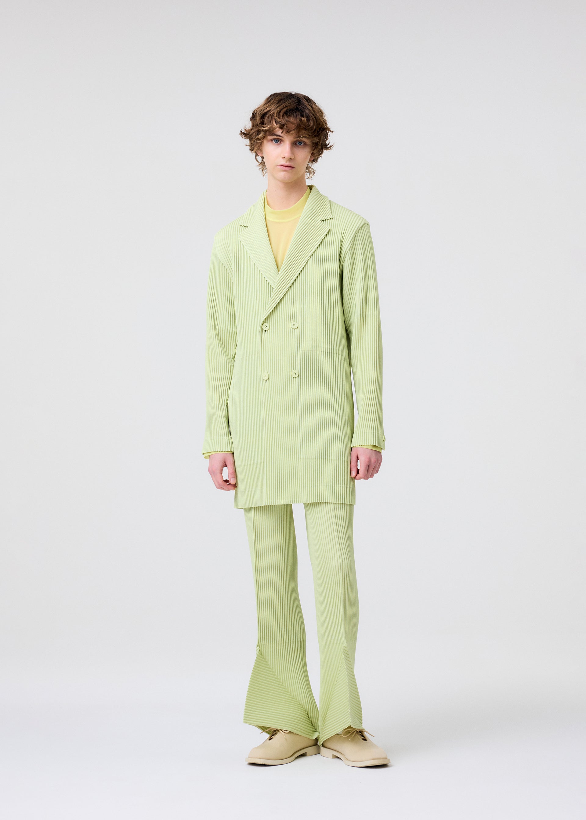 Issey Miyake LINEN LIKE sako béžové vel. 2 lnený vzhled