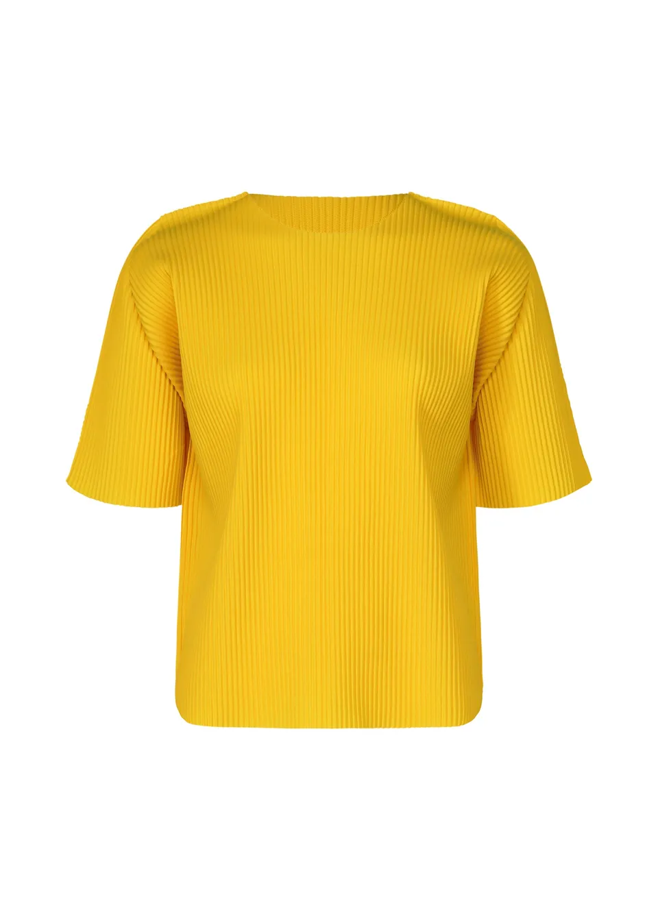 Issey Miyake Round Pleats top žlutý plisovaný krátký rukáv