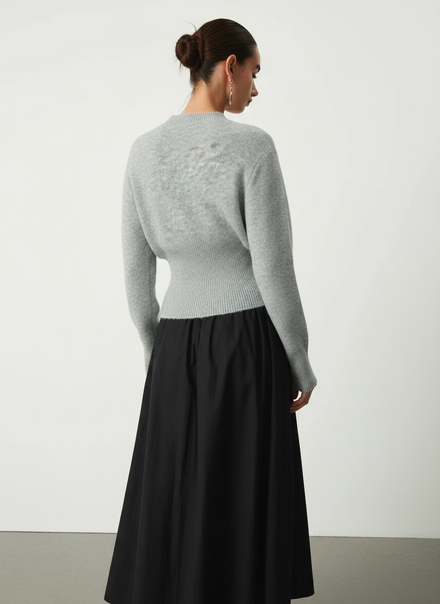 Norielle svetr s kulatým výstřihem šedý úplet