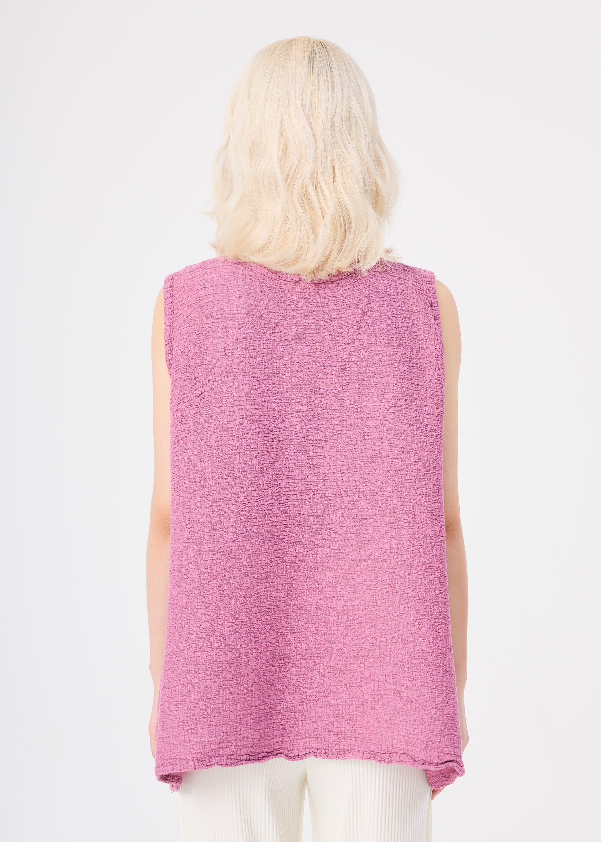 me Issey Miyake Polycotton Crepe tunika taupe bavlněná