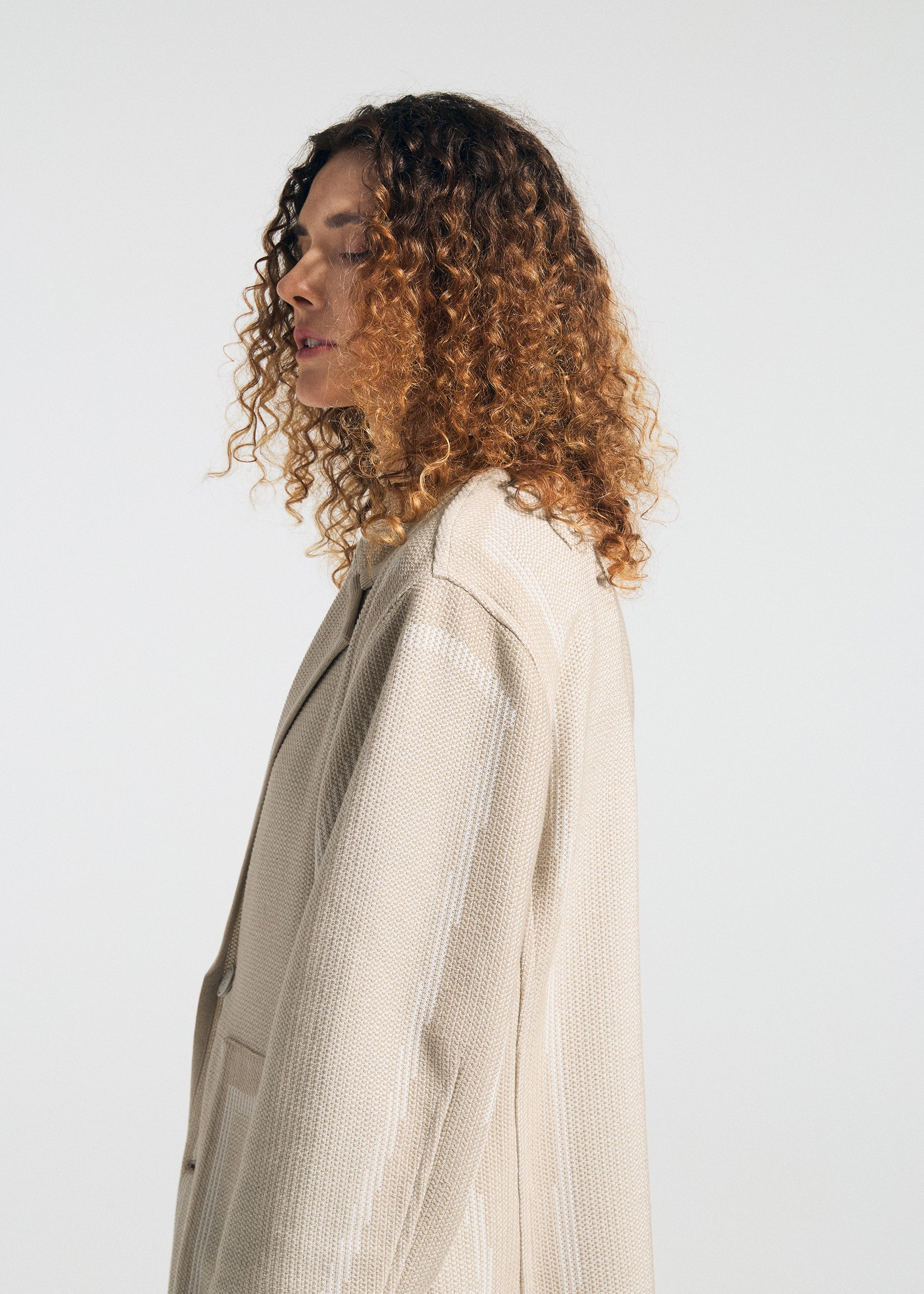 Issey Miyake Type-K 008 pletená bunda černá