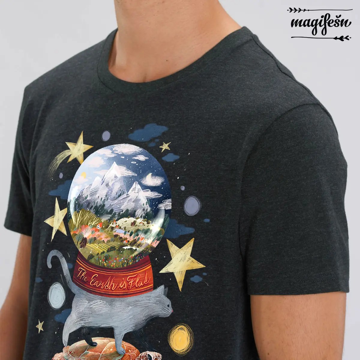 Magifešn BIO tričko XY Flat Earth biobavlna