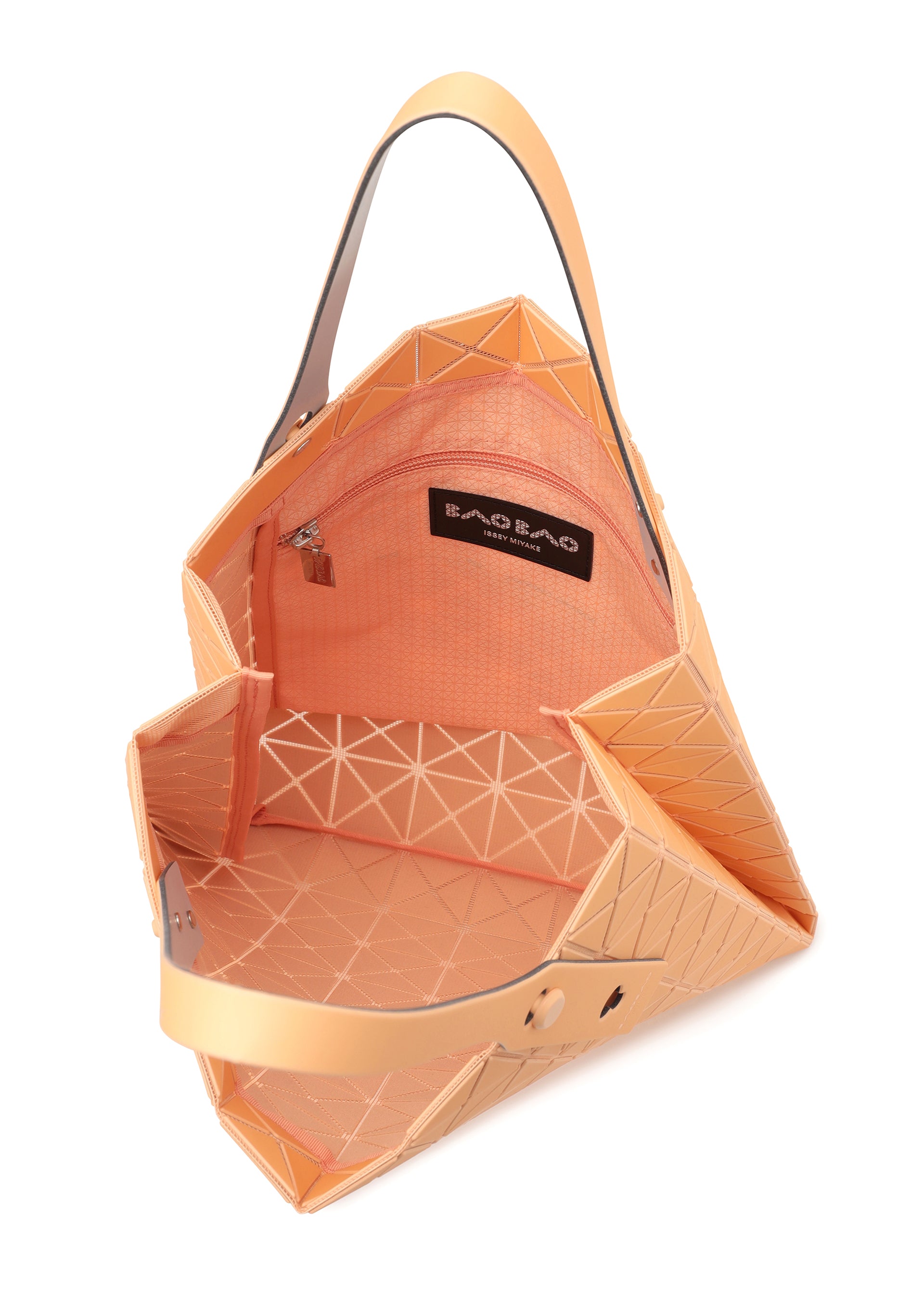 Issey Miyake Prism Plus tote světle šedá skládací