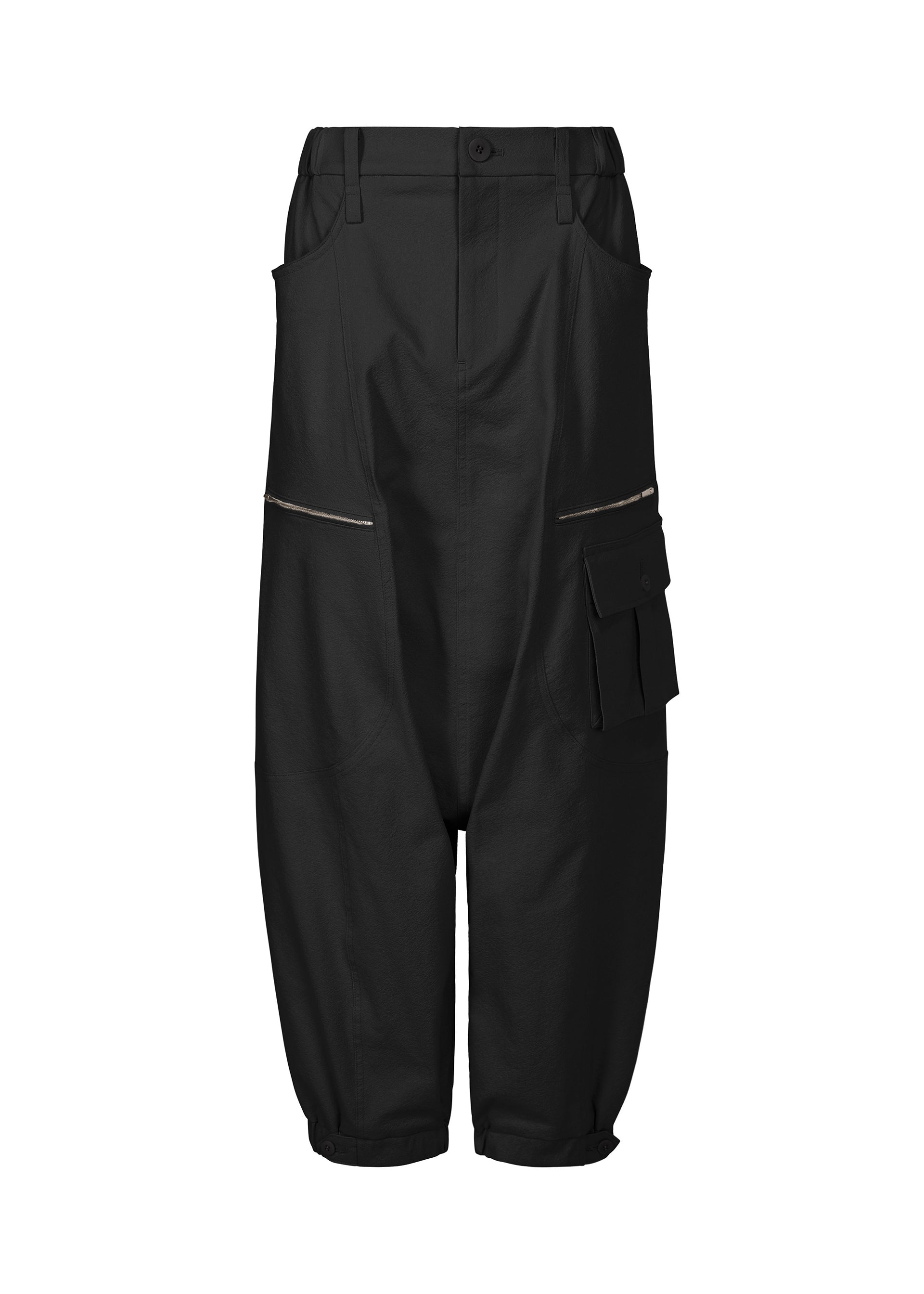 Issey Miyake Grainy kalhoty černé sarouel