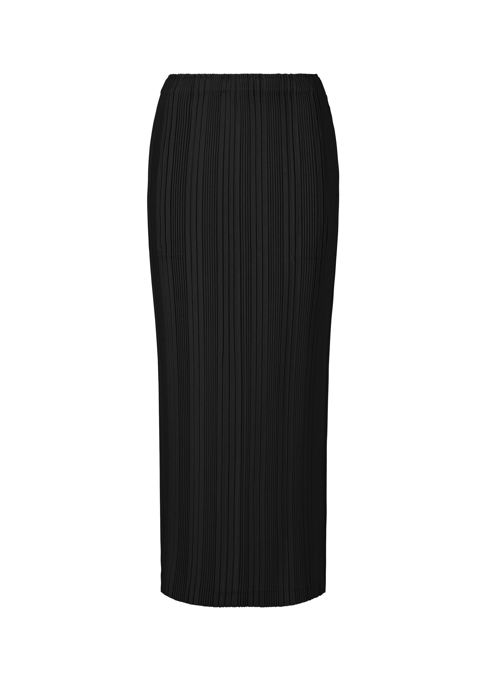Issey Miyake Linen Rib Pleats sukně černá dlouhá
