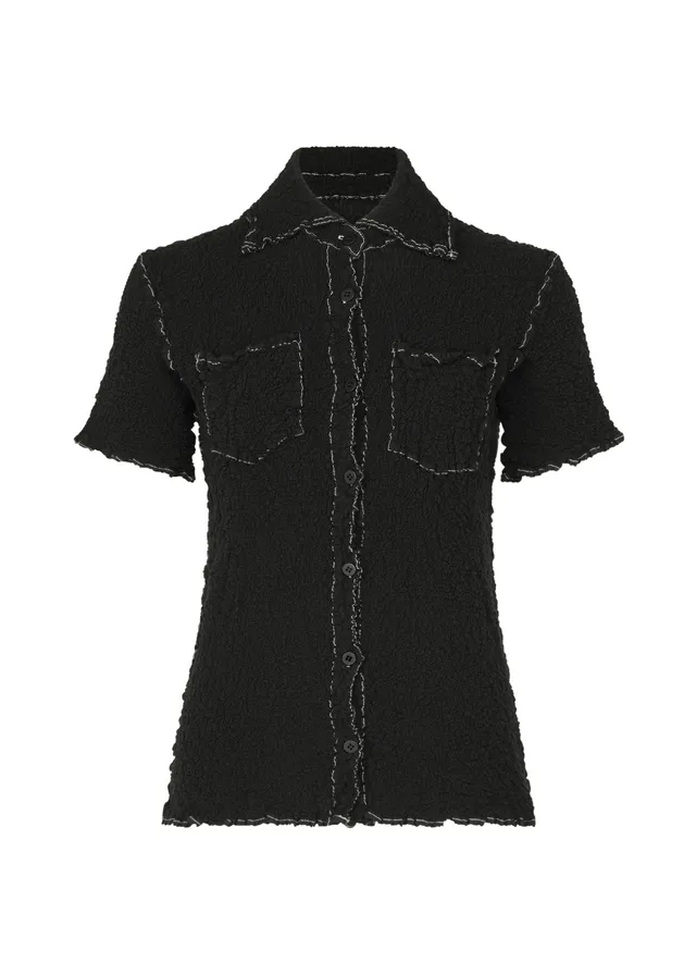 Issey Miyake Cauliflower Color 1 bavlněný top černá