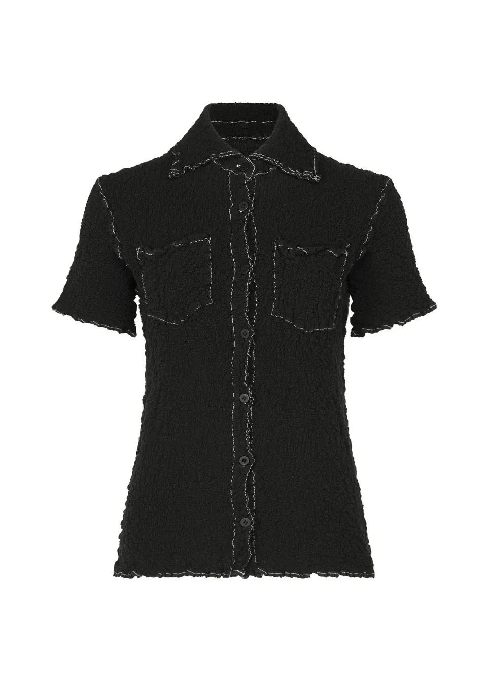 Issey Miyake Cauliflower Color 1 bavlněný top černá