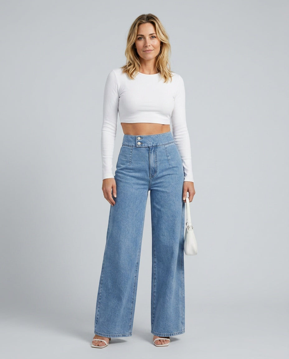 Norielle dámské džíny wide leg tmavě modré
