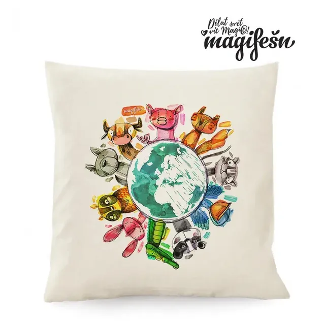 Magifešn Veggie Planet povlak na polštář 50x50 bavlněný