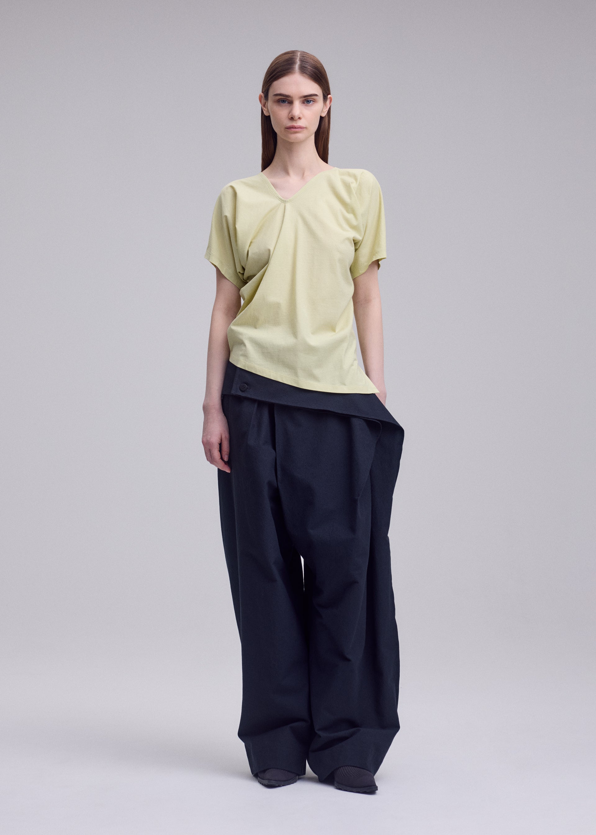 Issey Miyake Tubular-T top smetanový 2 bavlněný