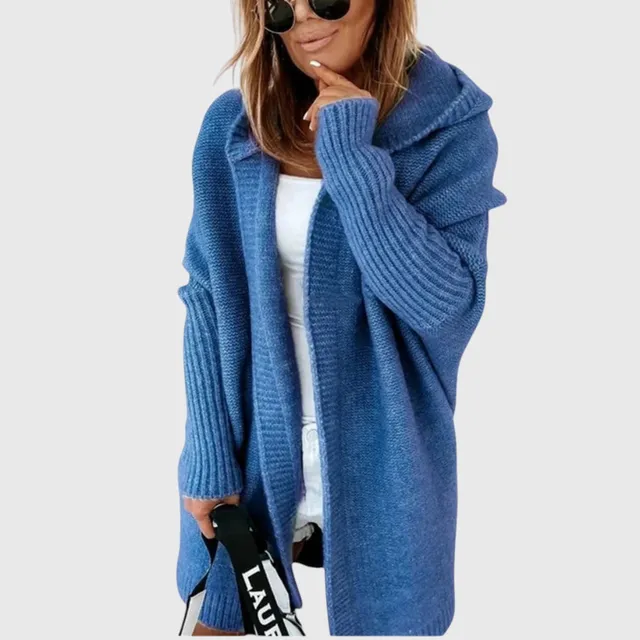 Norielle dlouhý cardigan šedý lehký s kapucí