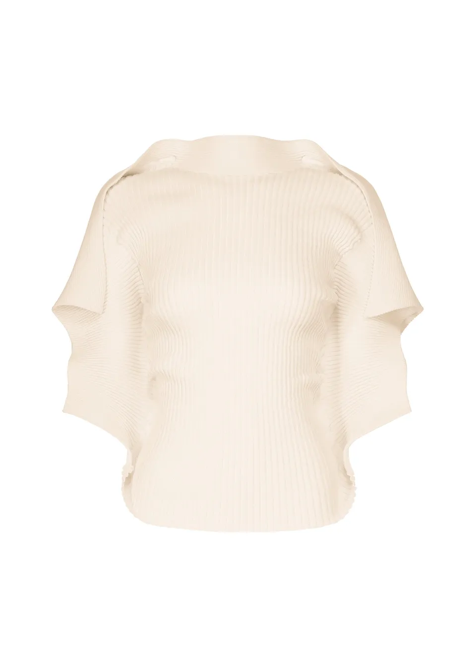 Issey Miyake Prance pletený top ivory lehký strečový