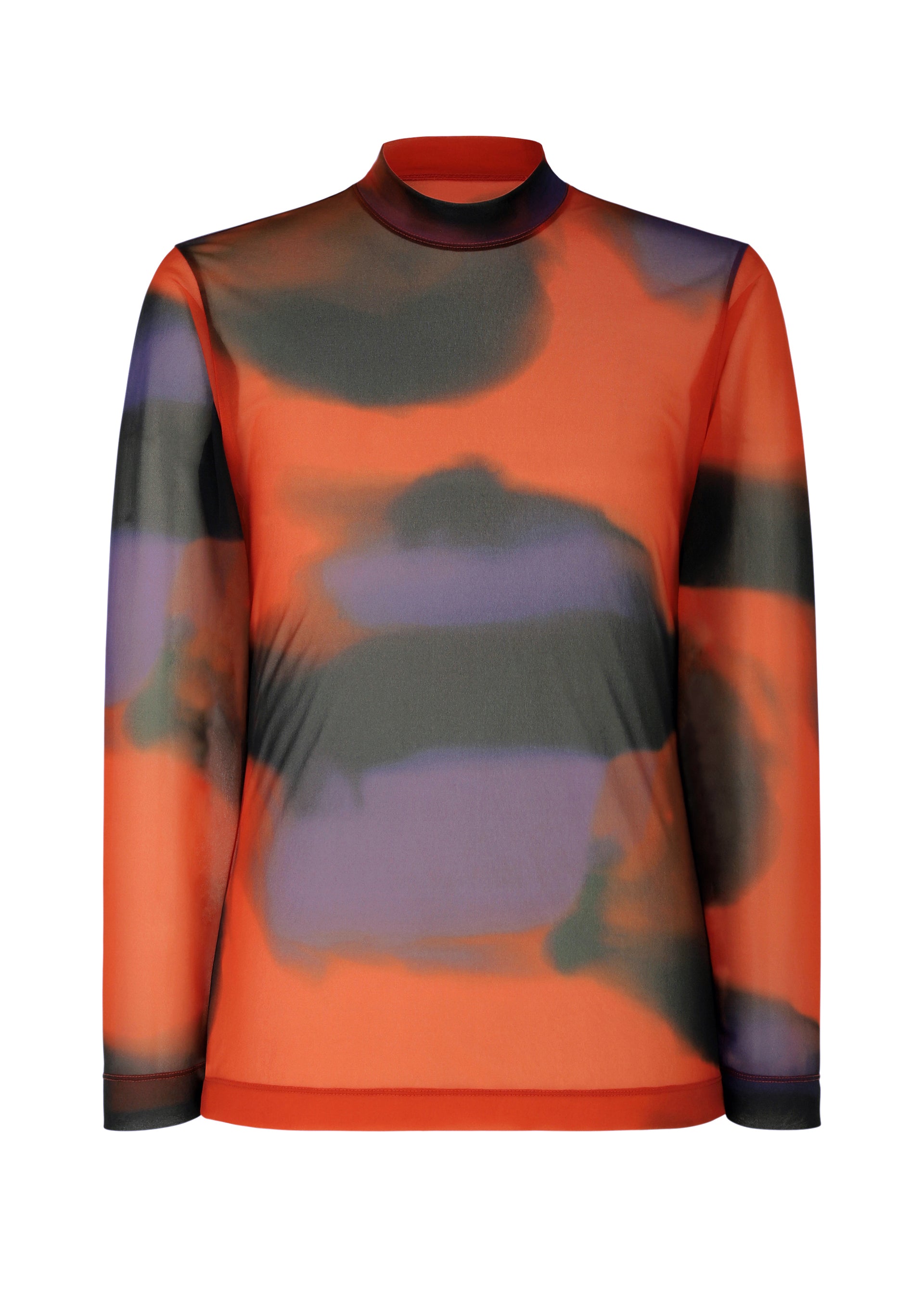 Issey Miyake Dawn Sheer tričko dlouhý rukáv šedá průsvitné