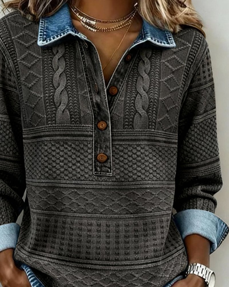Norielle damsky copankovy svetr henley seda teply