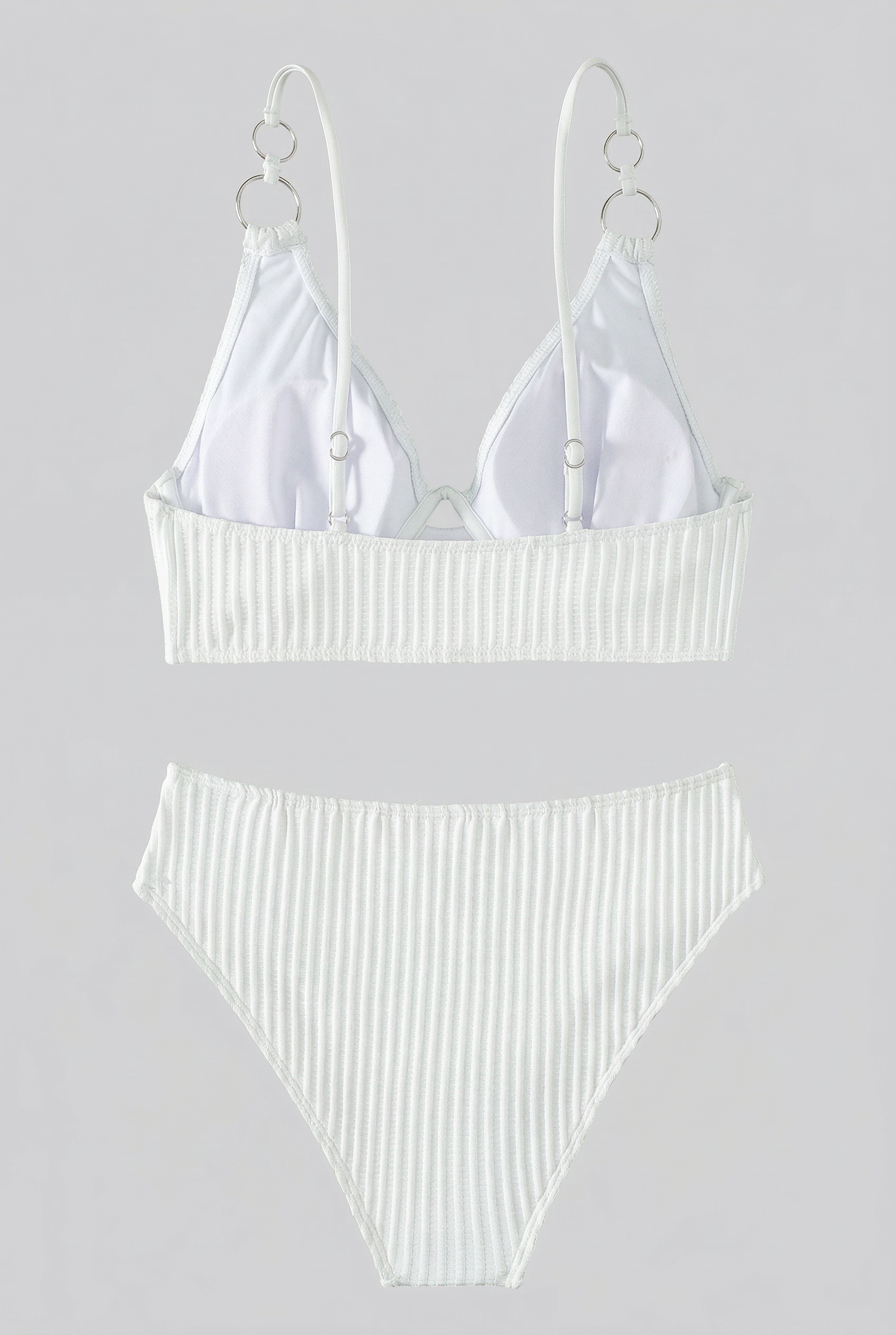 Norielle žebrované bikiny s výstřihem bílá