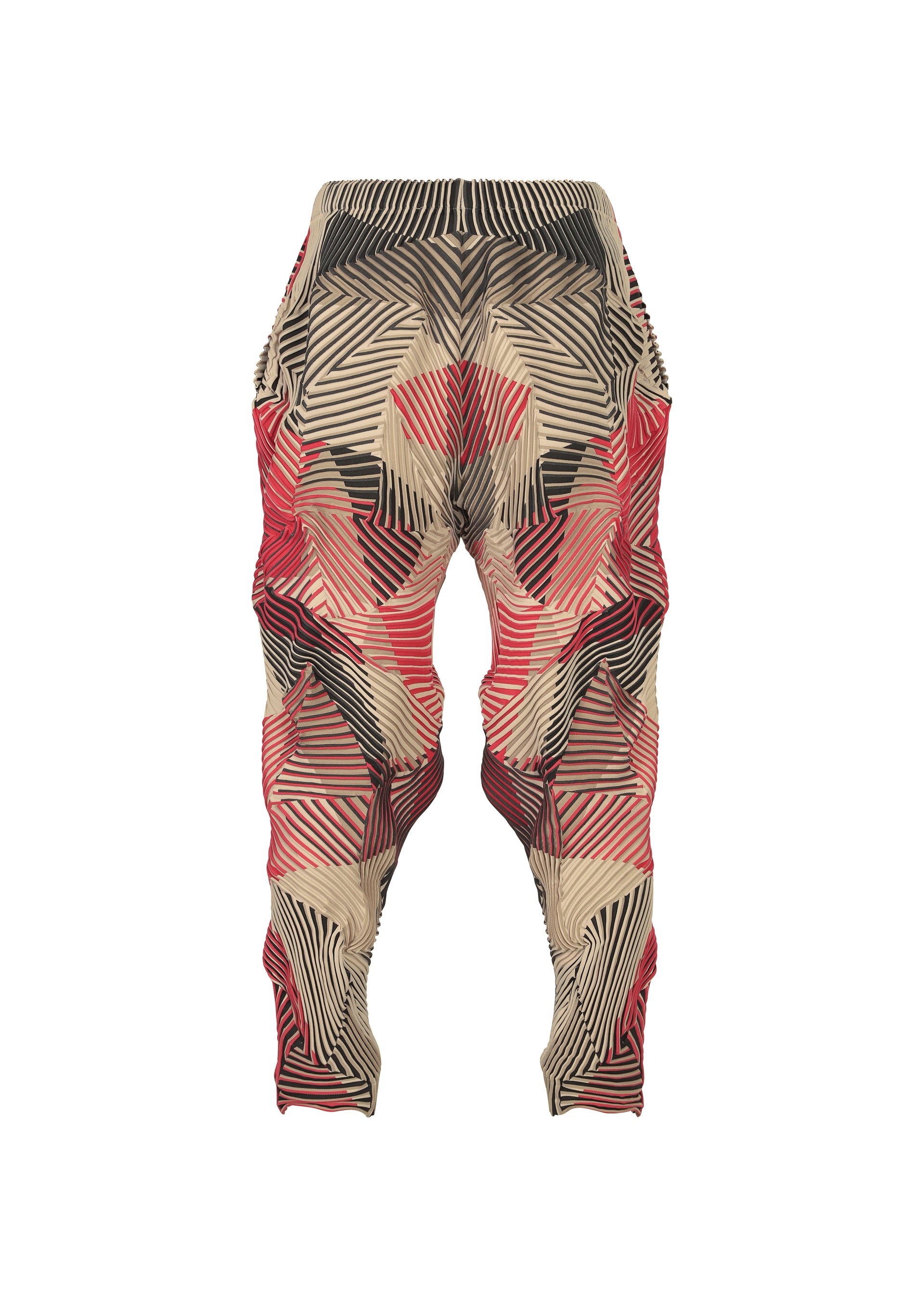 Issey Miyake Type-P 002 plisované kalhoty červené vel. 2