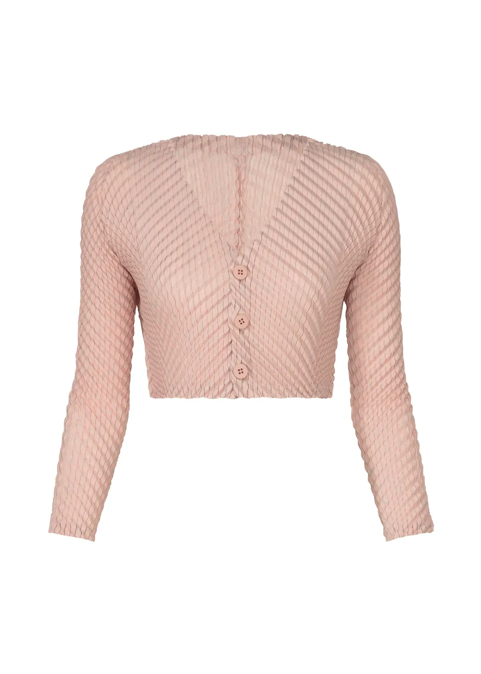 Issey Miyake Restore Blend Pleats IM61FO683 kardigan ruzova 2 recyklovany
