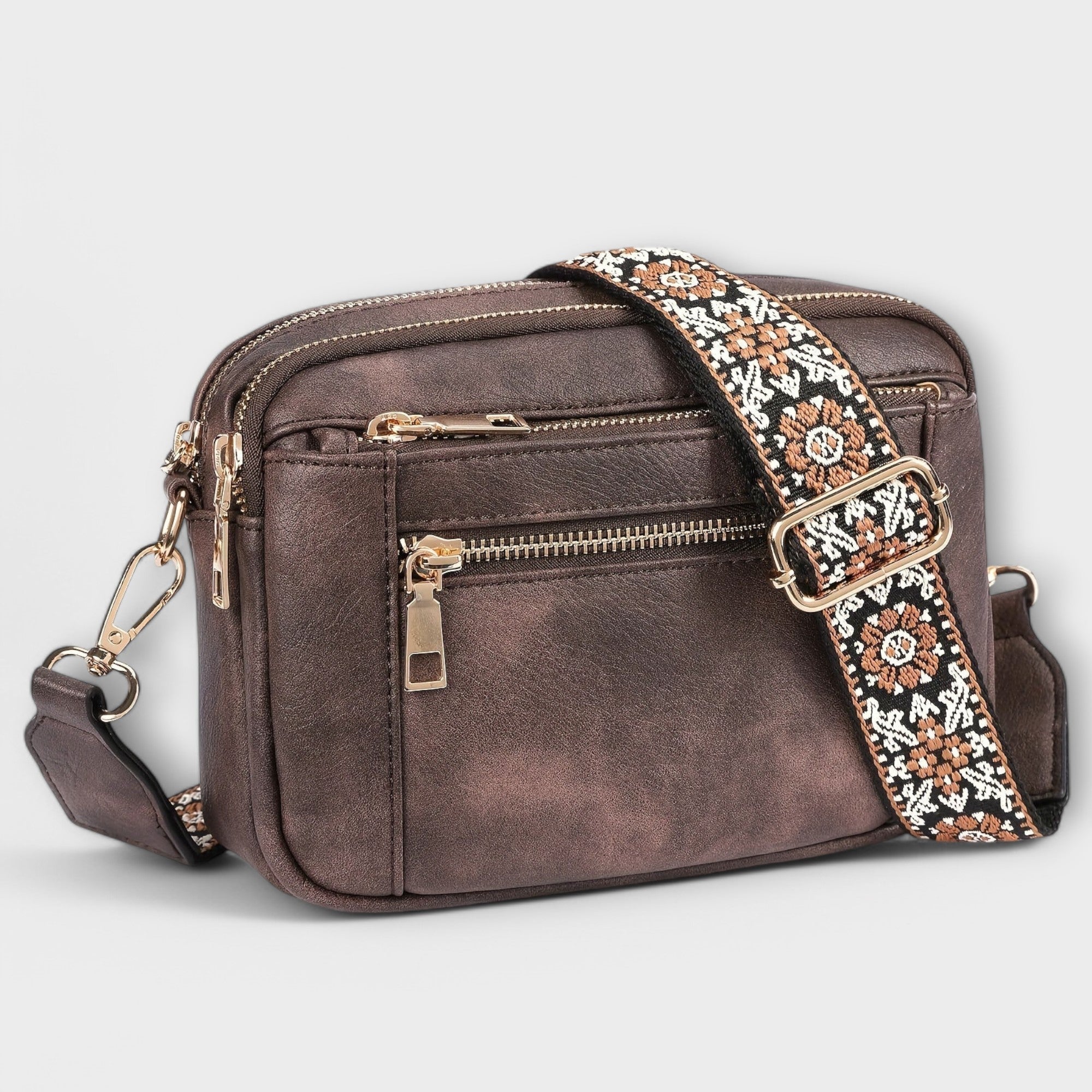 Norielle crossbody kabelka hnědá z koženky