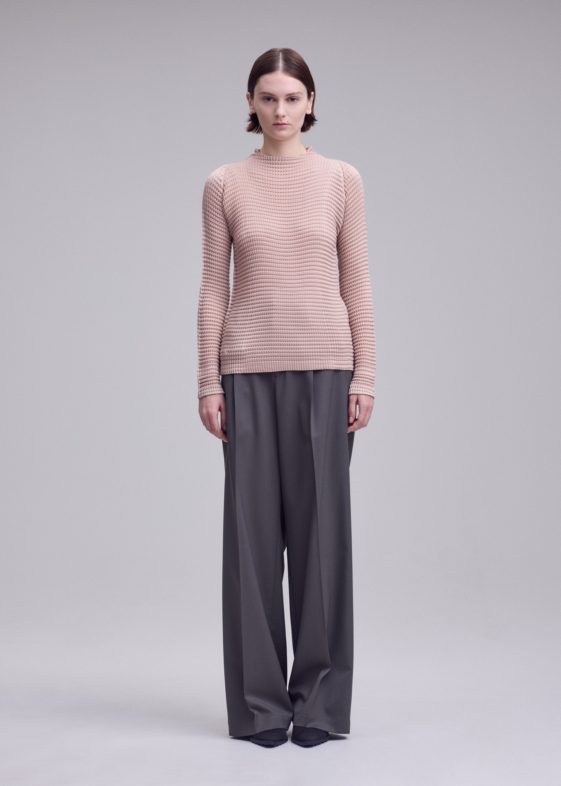 Issey Miyake SUEDE LIKE PLEATS top černý vel. 2 rolák