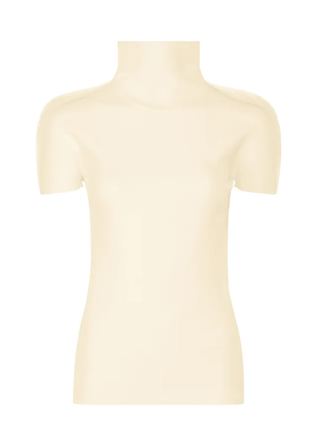 ISSEY MIYAKE AIRY INNER top bílý s rolákem