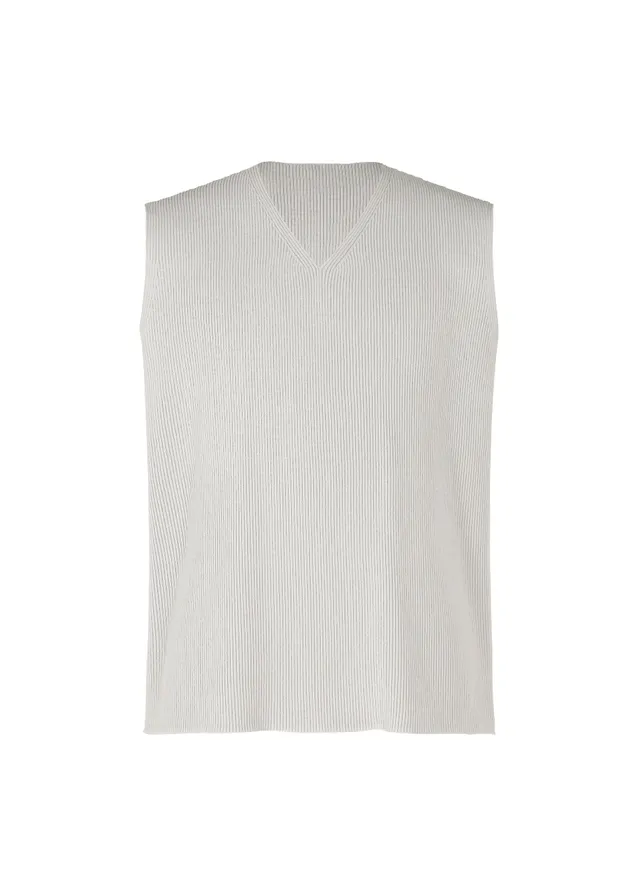 Issey Miyake Basic Knit vesta černá V výstřih pletená