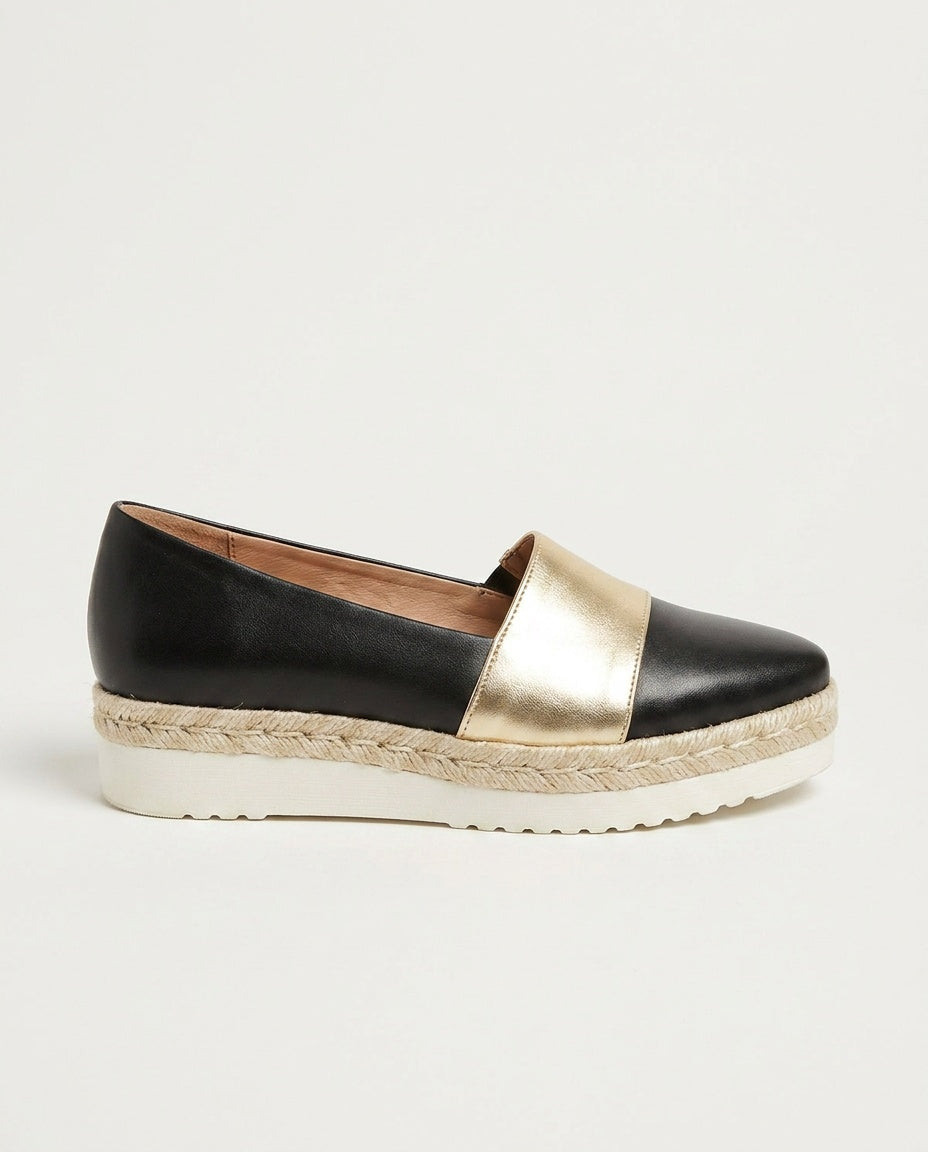 Norielle mokasíny dámské slip-on černé s páskem