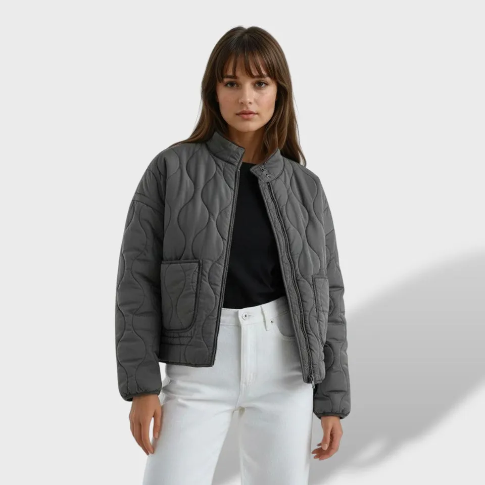Norielle Oversize bunda šedá prošívaná zimní