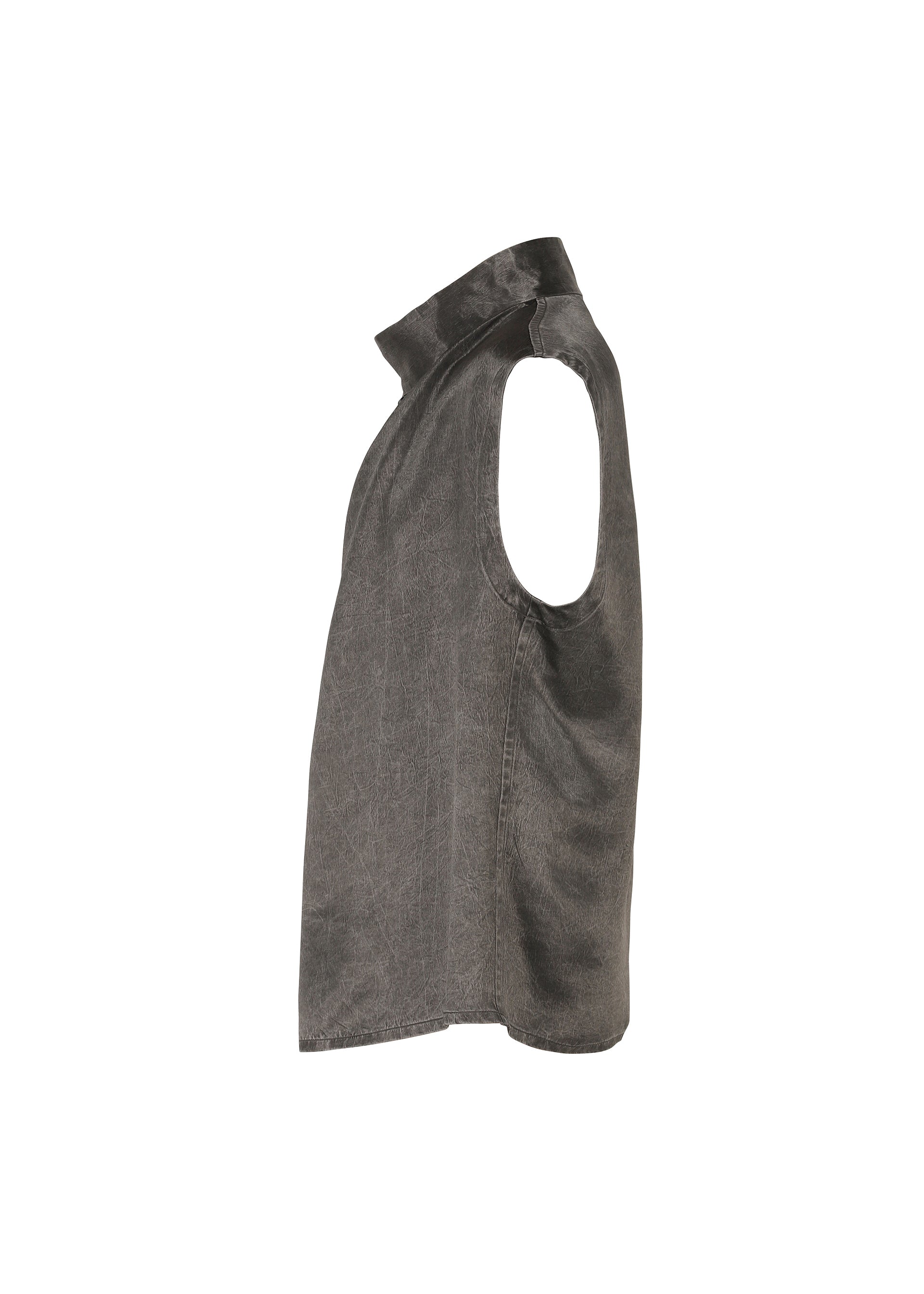 Issey Miyake Satin Wash vesta charcoal gray acetátová