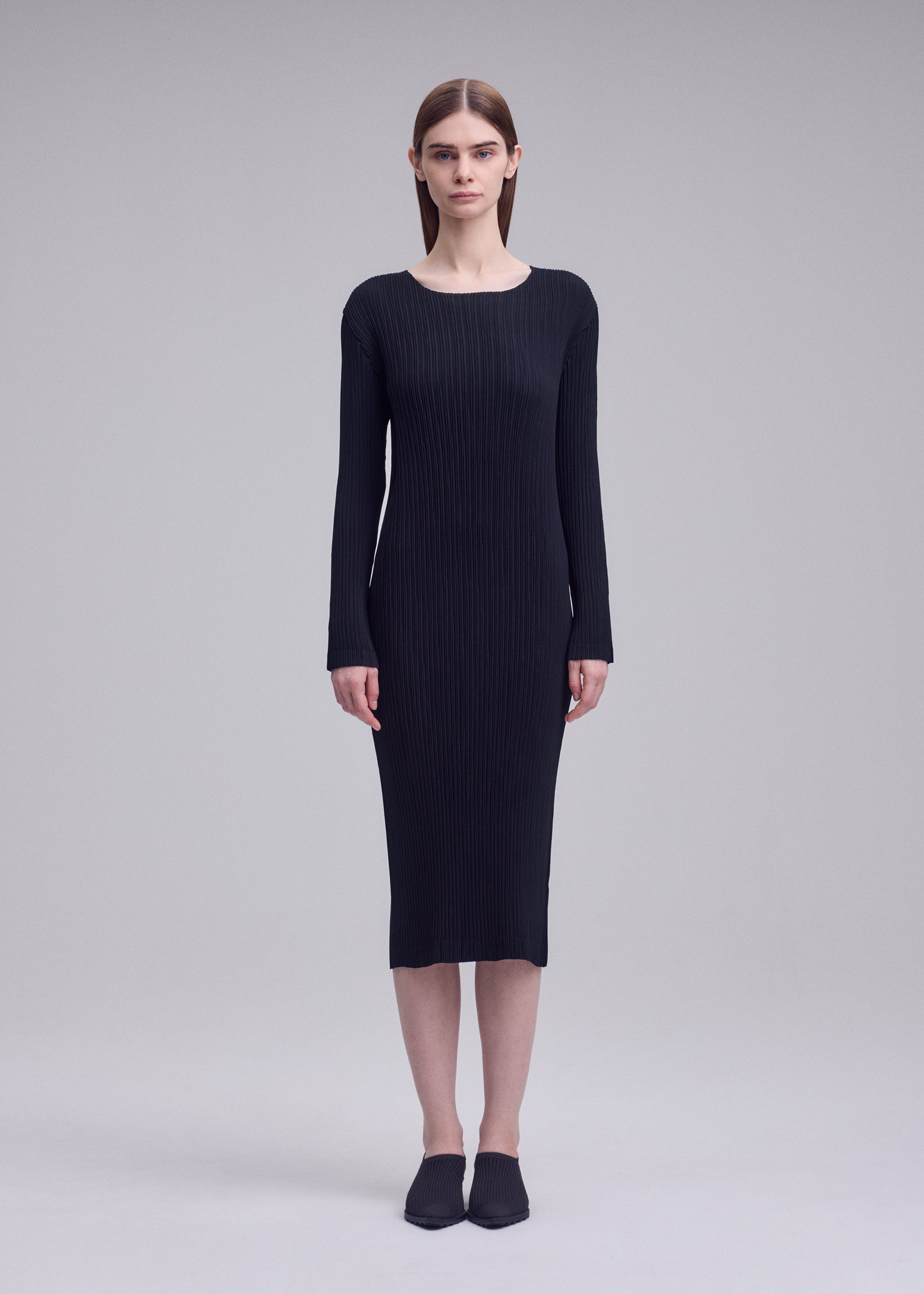 Issey Miyake Hatching Pleats šaty šedé vel. 1 plisé