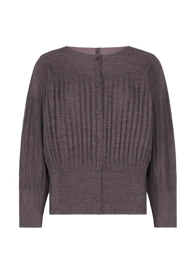 Issey Miyake Mix Fine Knit Pleats kardigan taupe