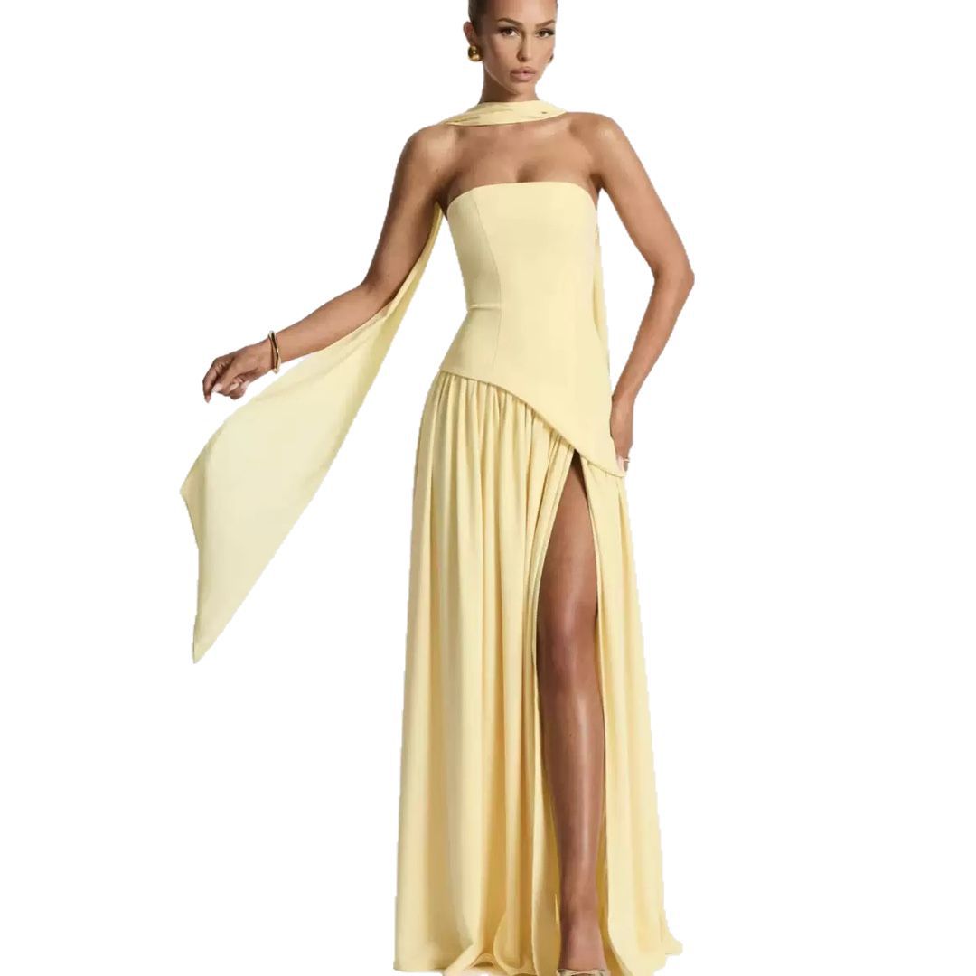 Norielle bustier maxi šaty s rozparkem dlouhé