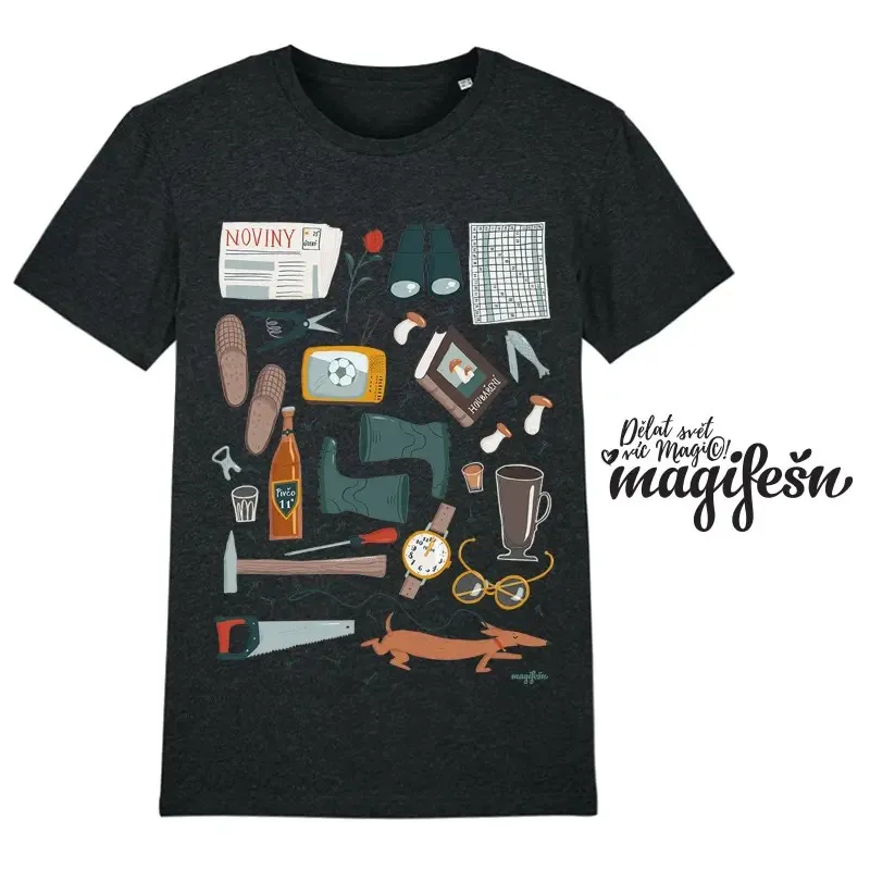 Magifešn XY GrandPa tričko Night biobavlna unisex
