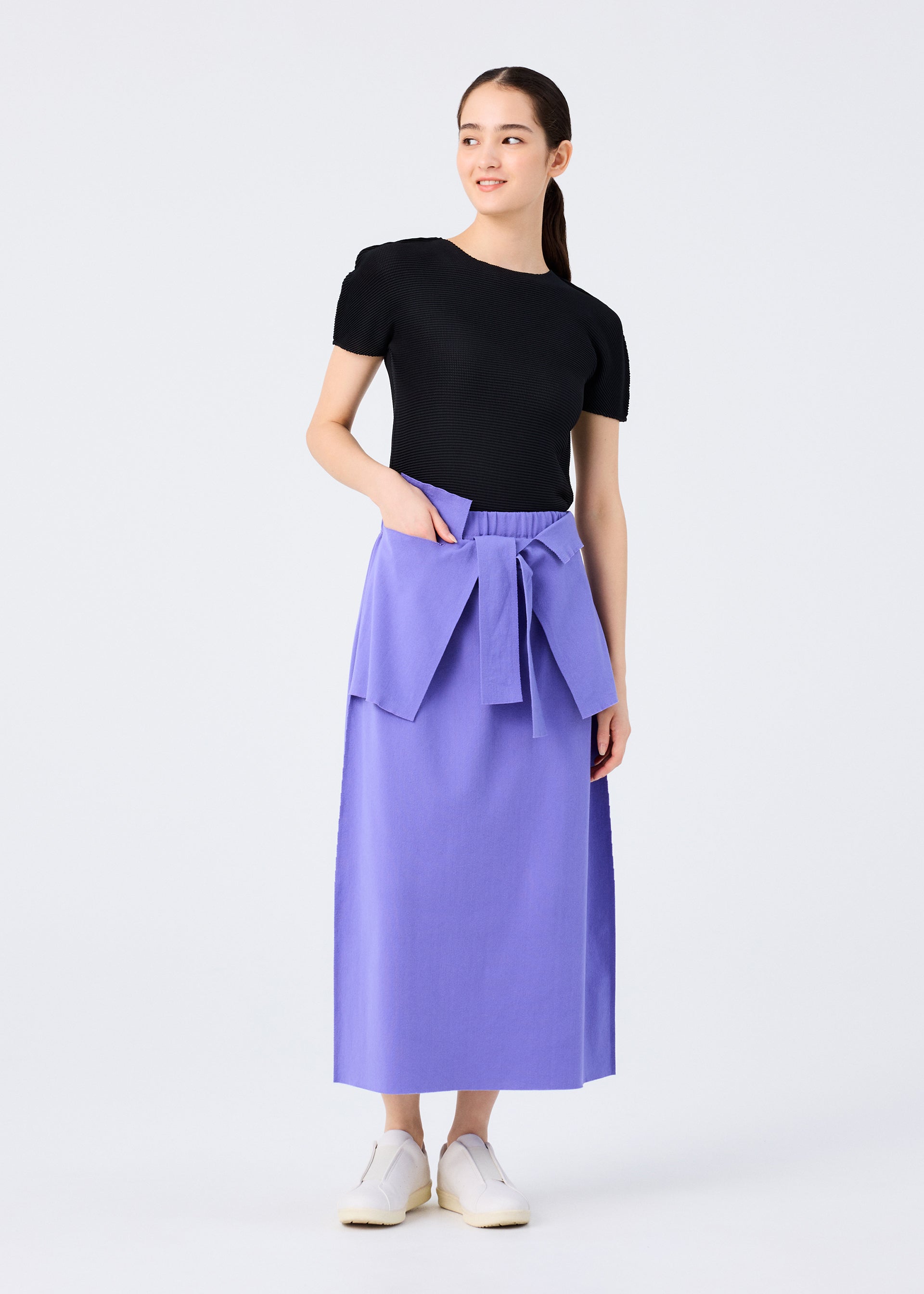 me Issey Miyake Flat Jersey sukně černá bavlněná