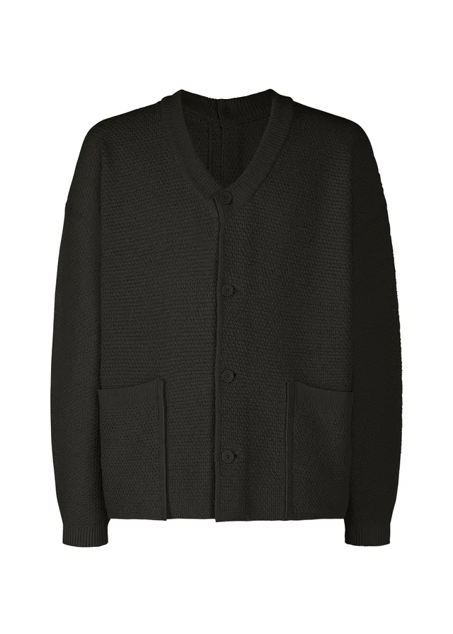 Issey Miyake Rustic Knit kardigan Black vlněný