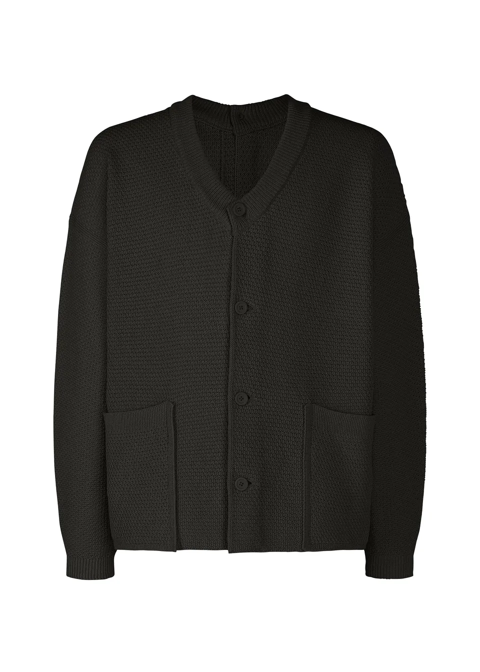 Issey Miyake Rustic Knit kardigan Black vlněný