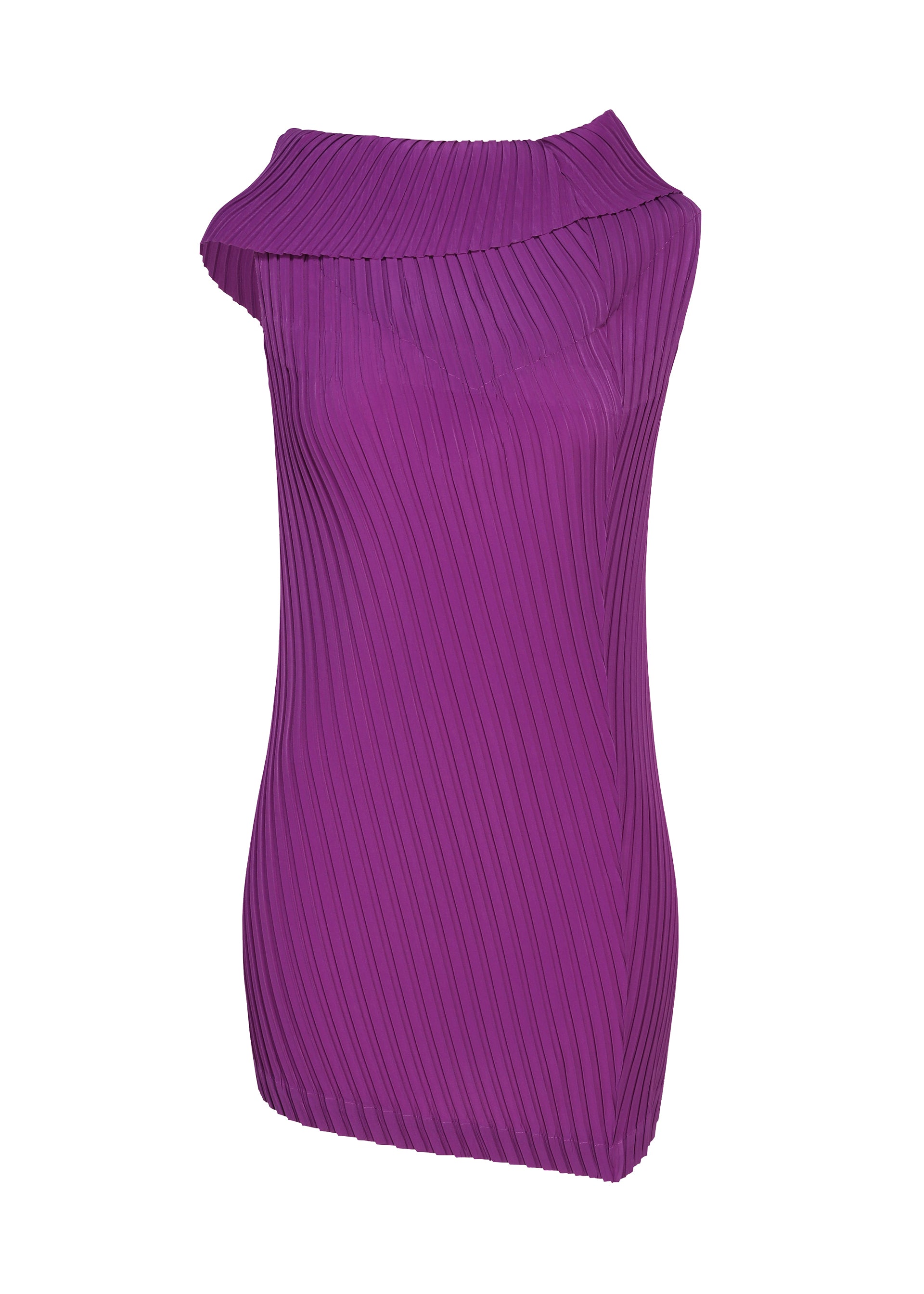 Issey Miyake Tubular Pleats tunika růžová šikmé plisé