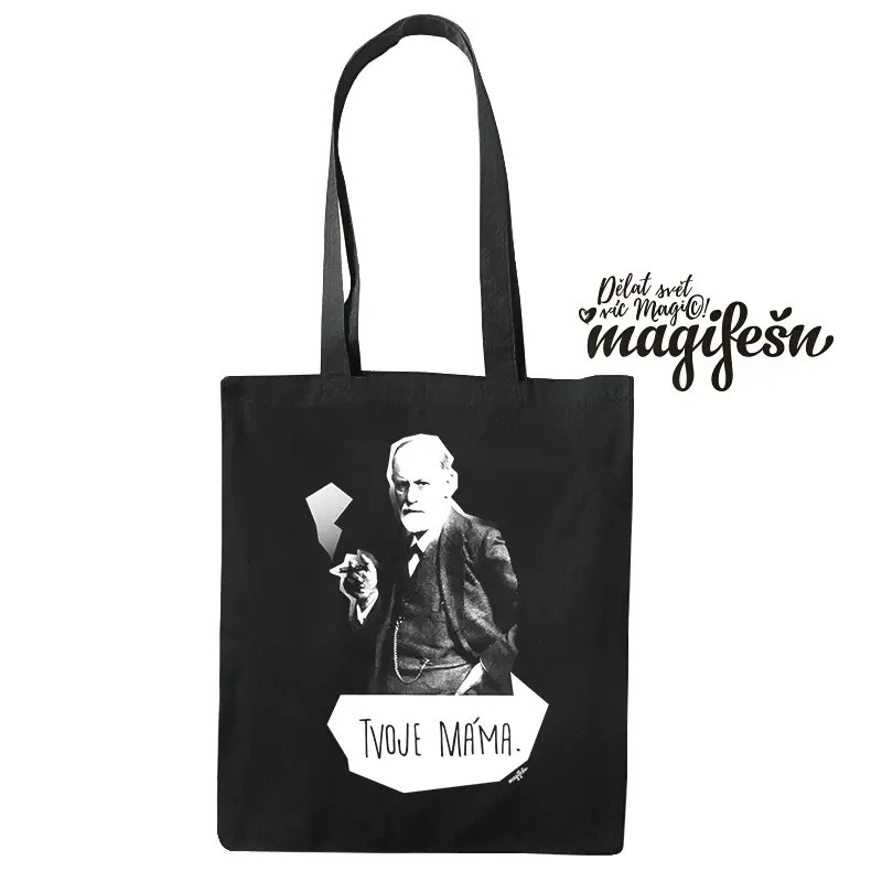 Magifešn Freud taška MEDIUM Tvoje máma bílá