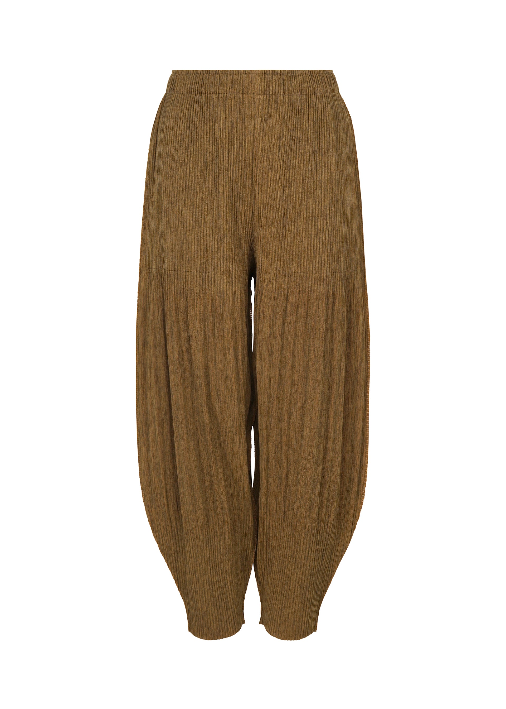 Issey Miyake Mix Fine Knit Pleats kalhoty taupe
