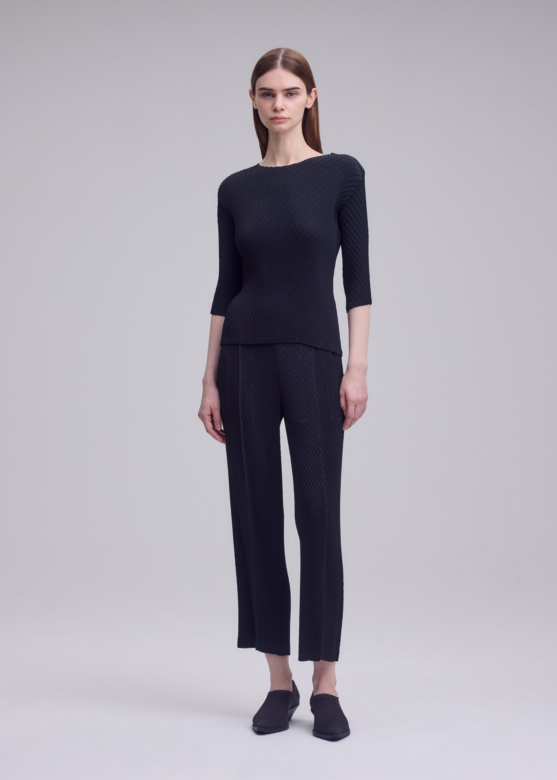 Issey Miyake Rhombus Pleats IM63017 dámský top černý plisovaný