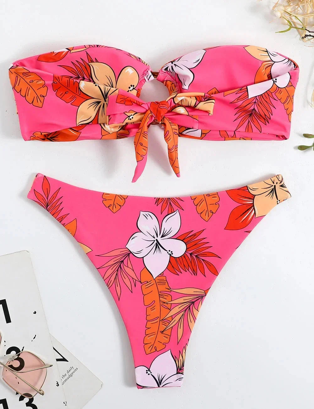 Norielle bandeau bikiny květované s mašlí