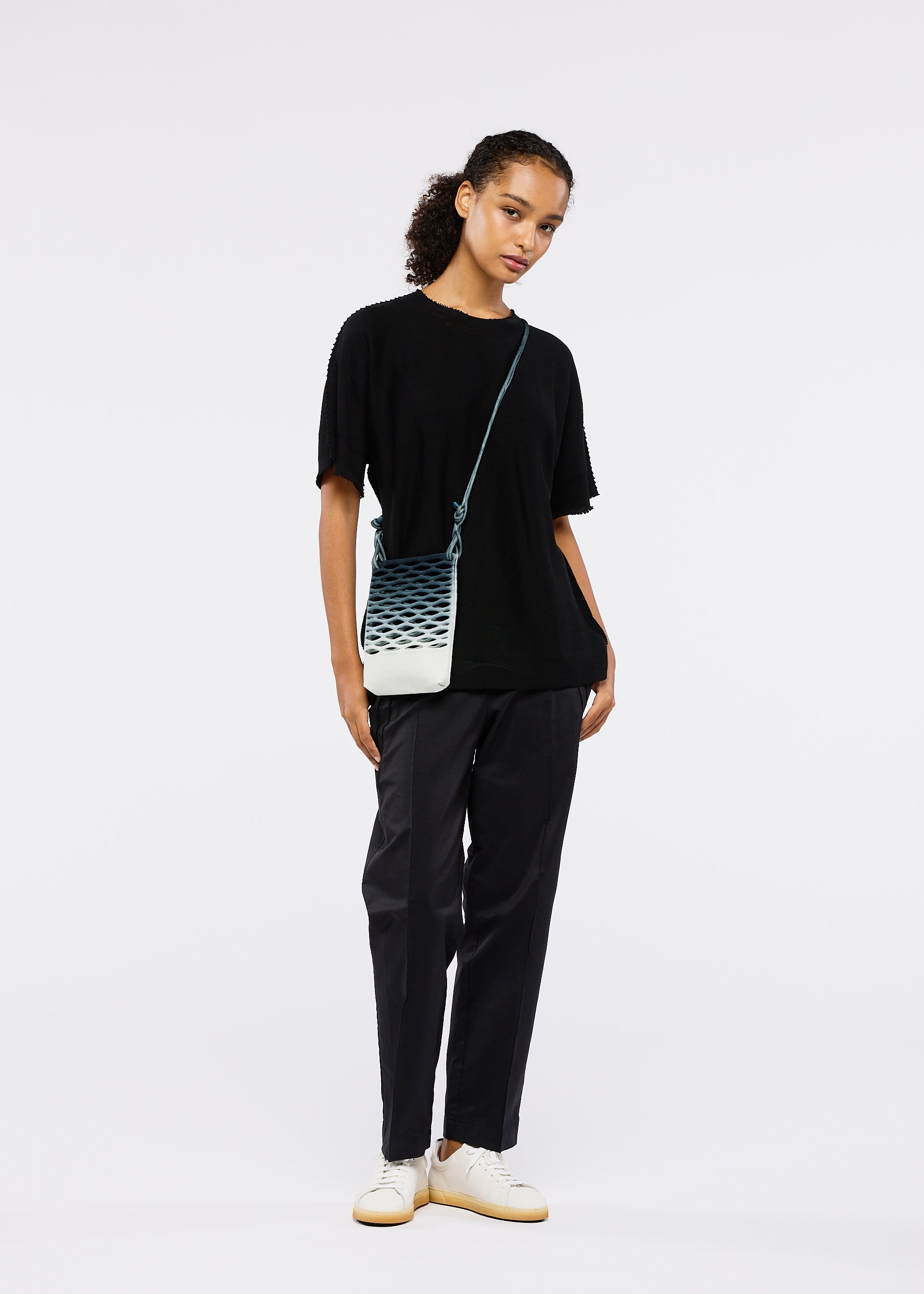 Issey Miyake Mokko Net Gradation tote bright coral