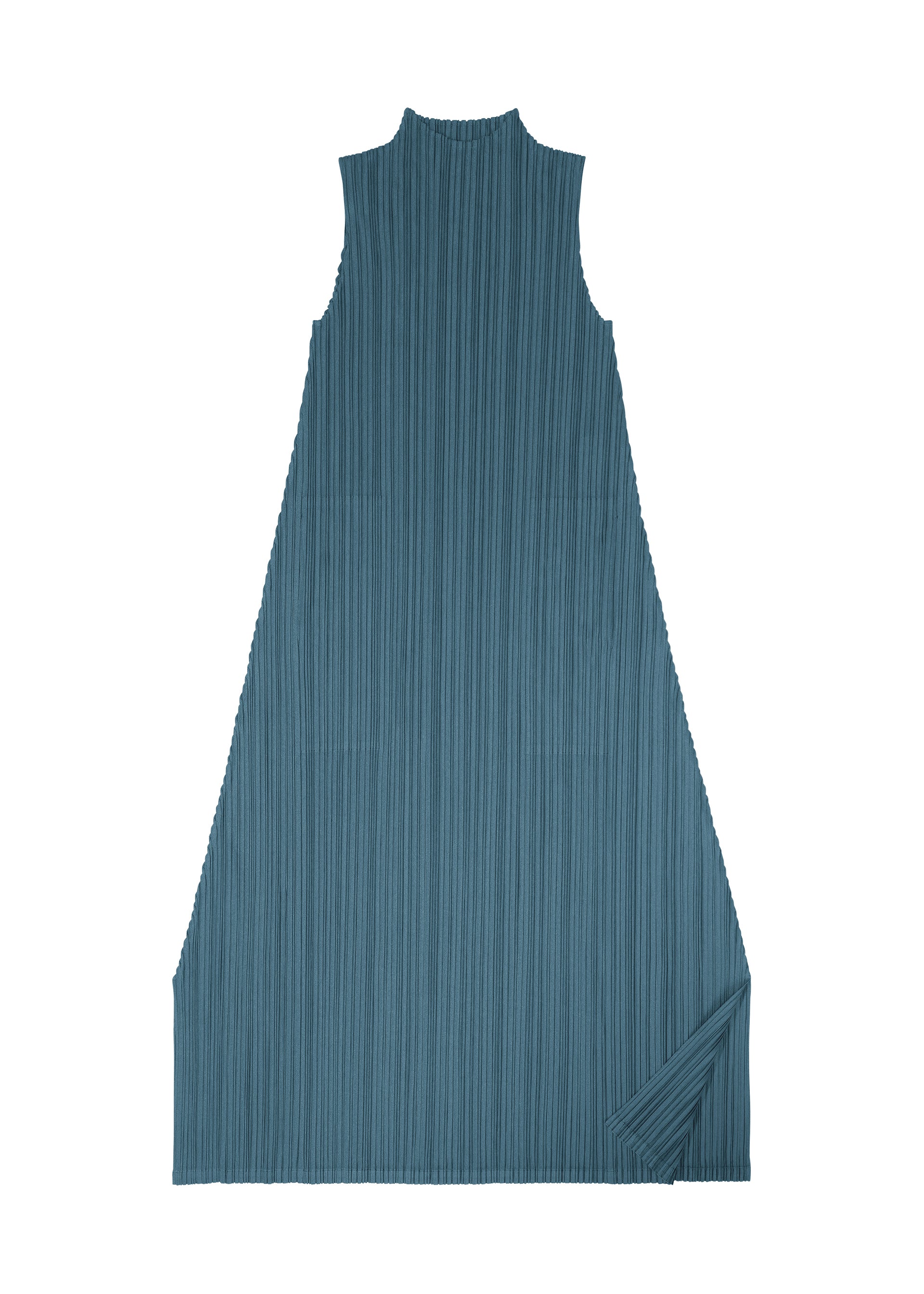 Issey Miyake Mellow Pleats šaty bez rukávů černá s rolákem