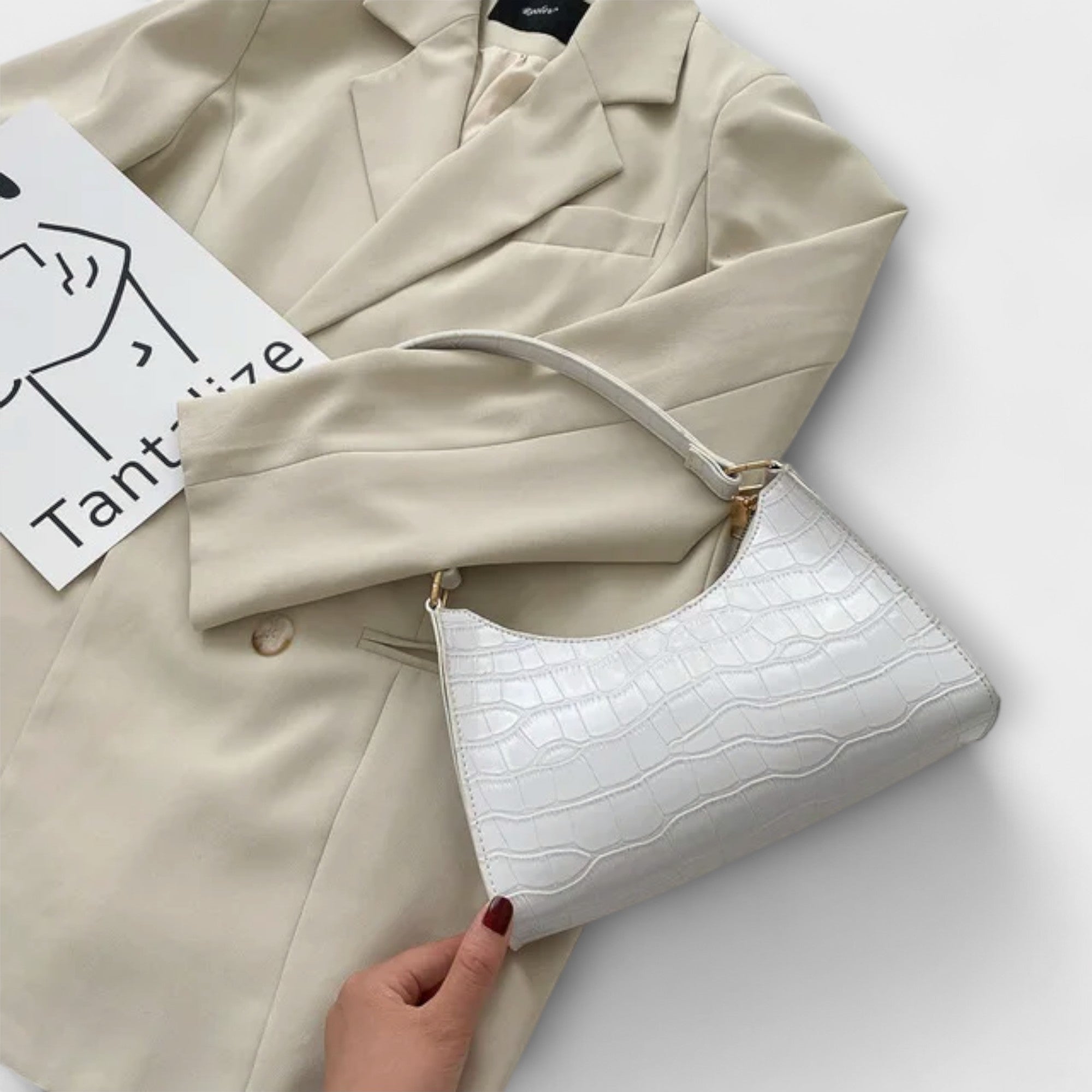 Norielle kabelka zelená croco bageta mini